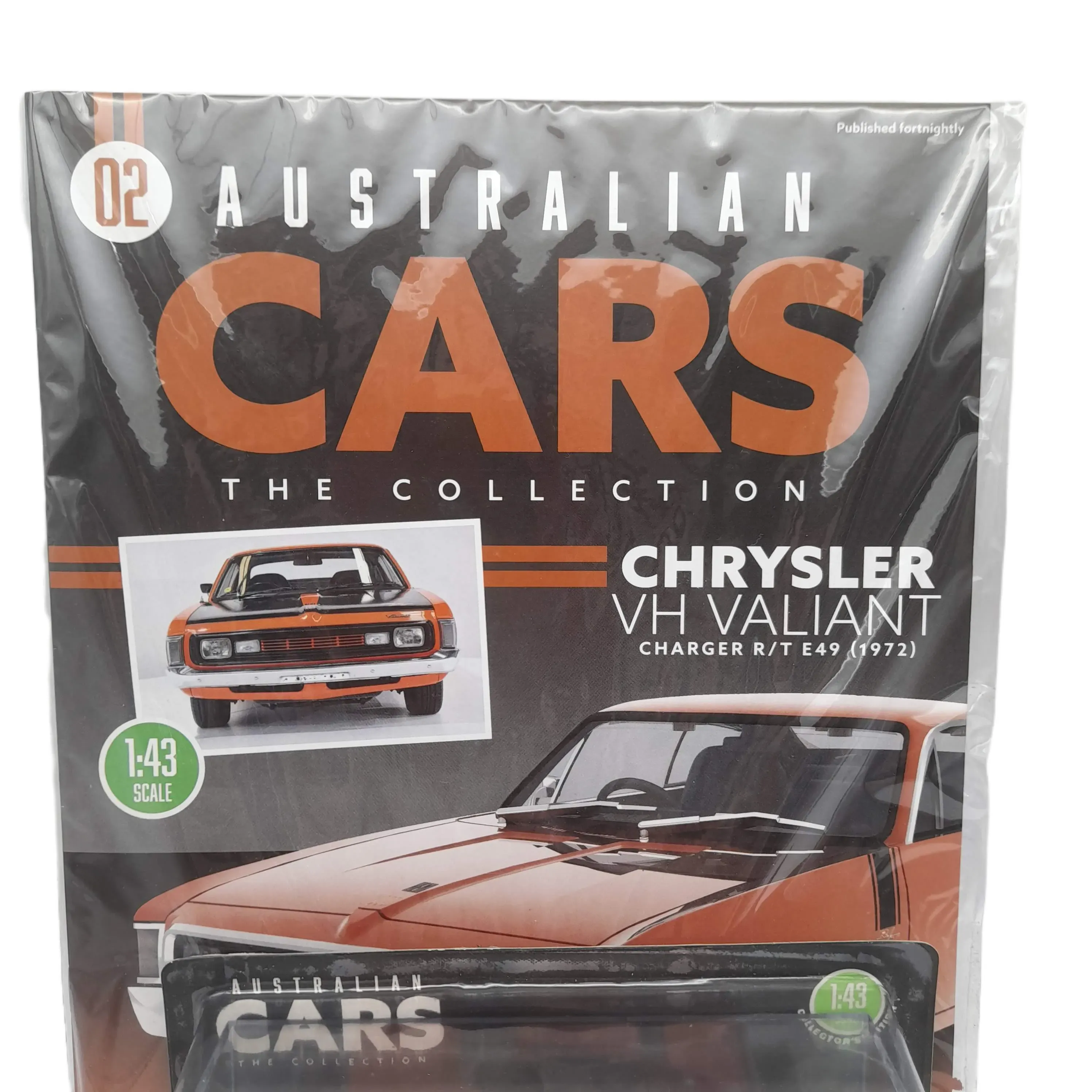 IXO Australian Cars – Chrysler VH Valiant Charger R/T E49 (1972) 1:43 Scale Model Car With Magazine