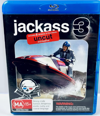 Jackass 3 Uncut And Theatrical Blu ray With 3D Glasses – Good Condition (CP)