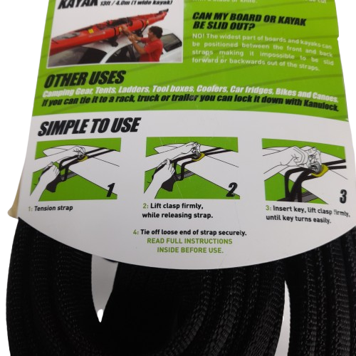Kanulock Lockable Tie-Down Strap Black 5.4 Meter (LN)