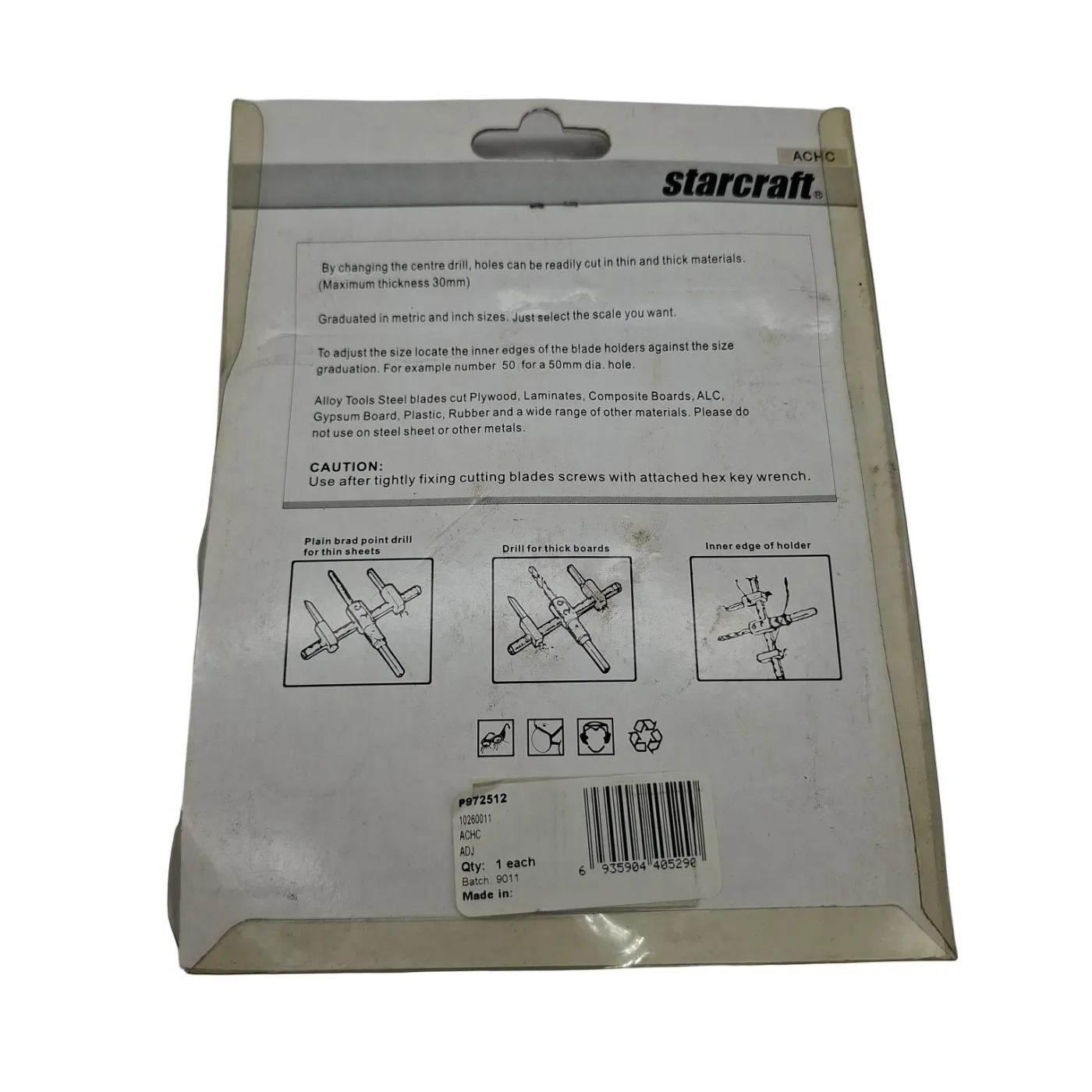 Starcraft Adjustable Hole Cutter ACHC Red (WR 1411548)