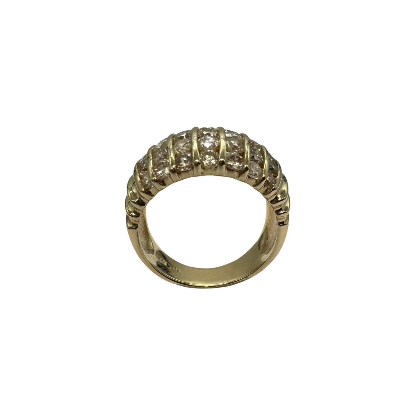 Ladies 14ct Yellow Gold 35 Stone Diamond Ring 2.20ct TDW L 6 With Valuation – WL 1320723