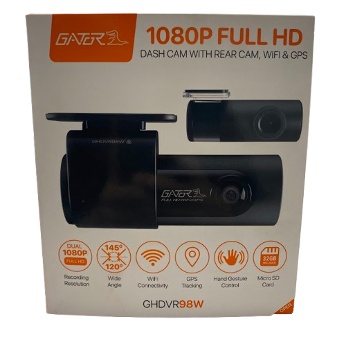 Gator Dash Cam with Rear, Wifi & GPS – GHDVR98W