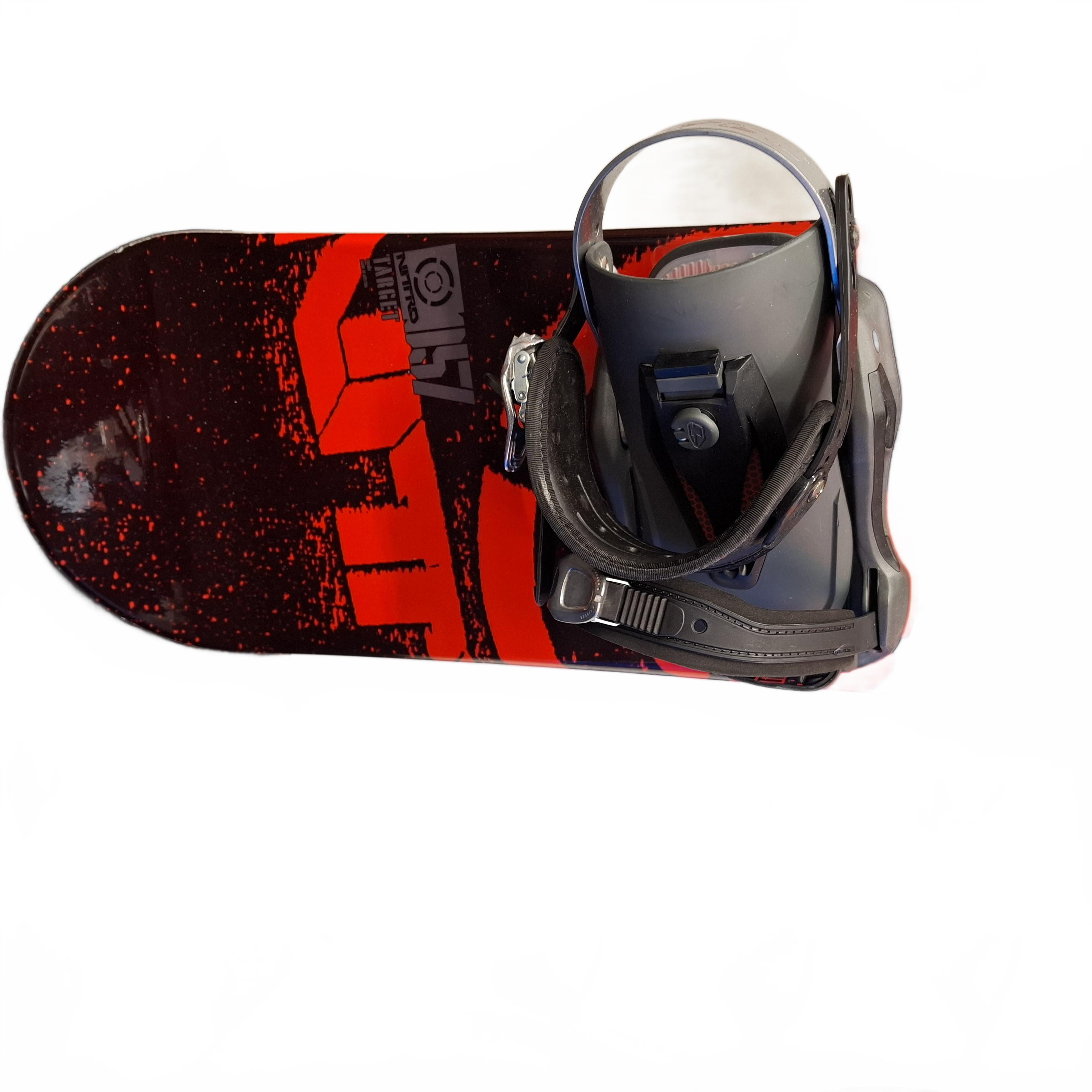 Nitro Target 157 Snowboard And Bindings Black Red White (JN)Pickup