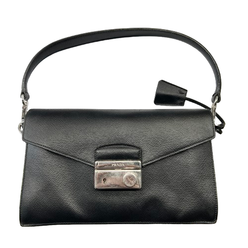 Prada Sound Leather Small Black Bag (MK)