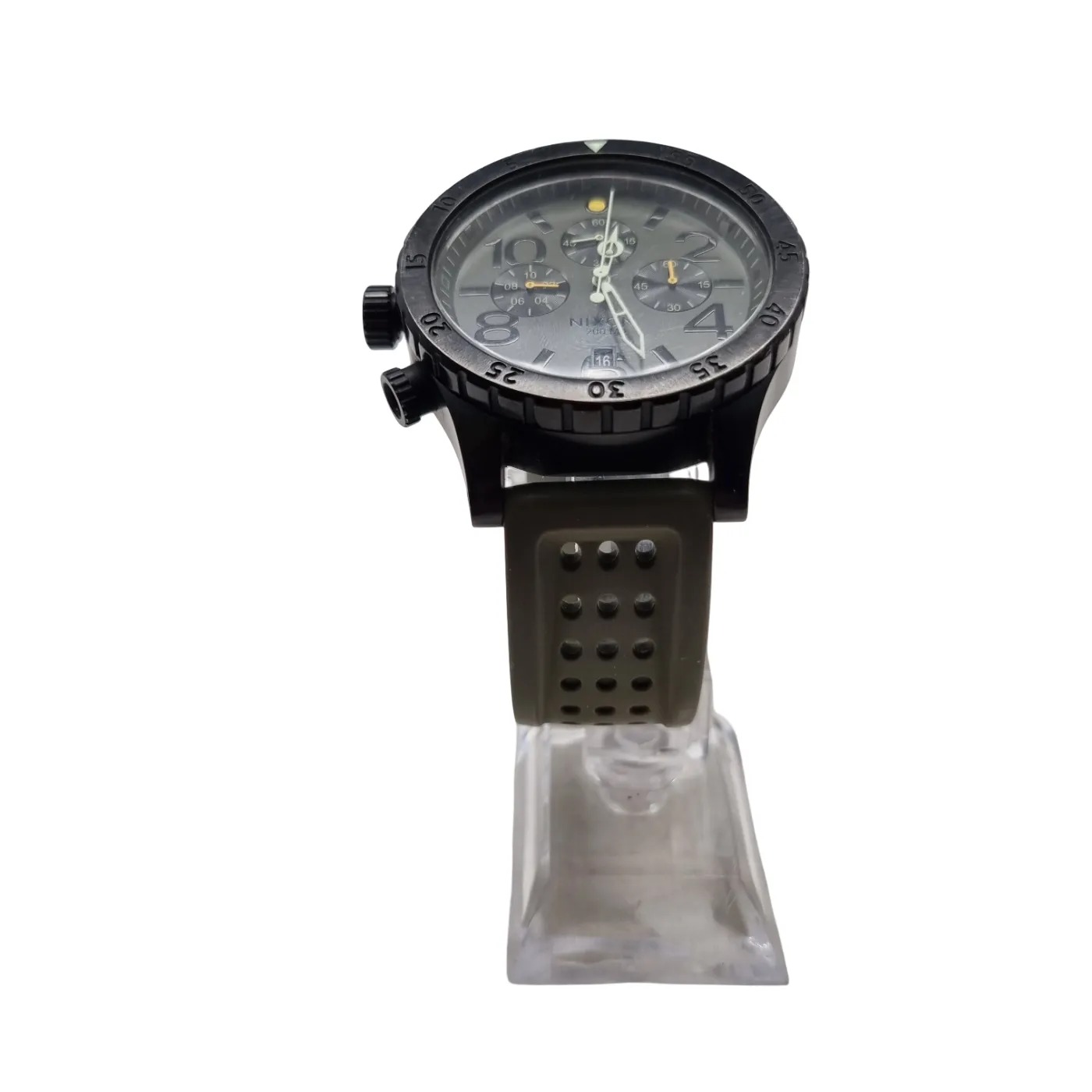Nixon 48-20 Chronograph Watch 48mm Black Dial Stainless Steel Bracelet (WR 1294687)