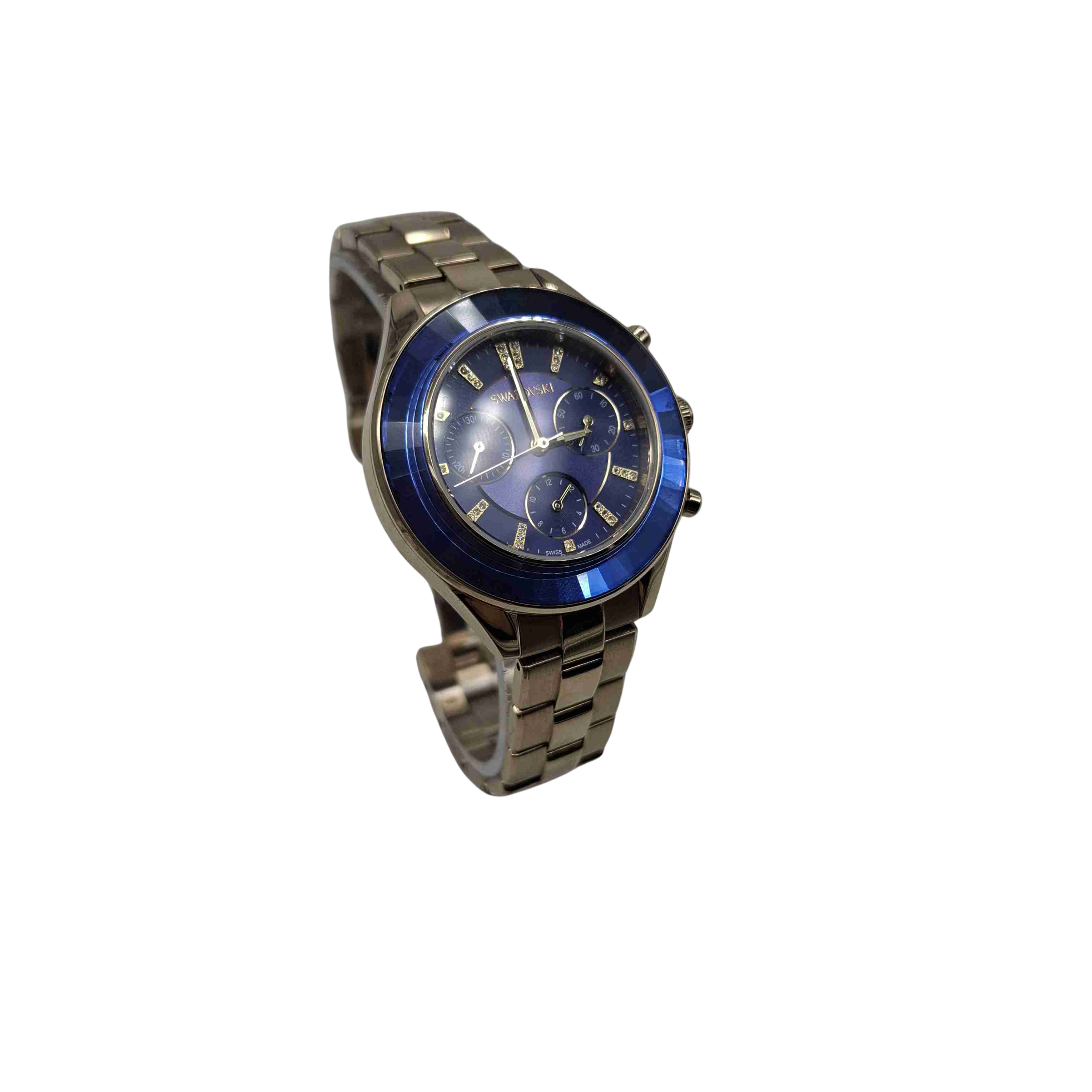 Swarovski Rose Gold Stainless Steel Blue Dial Analog Watch (WR 1428884)