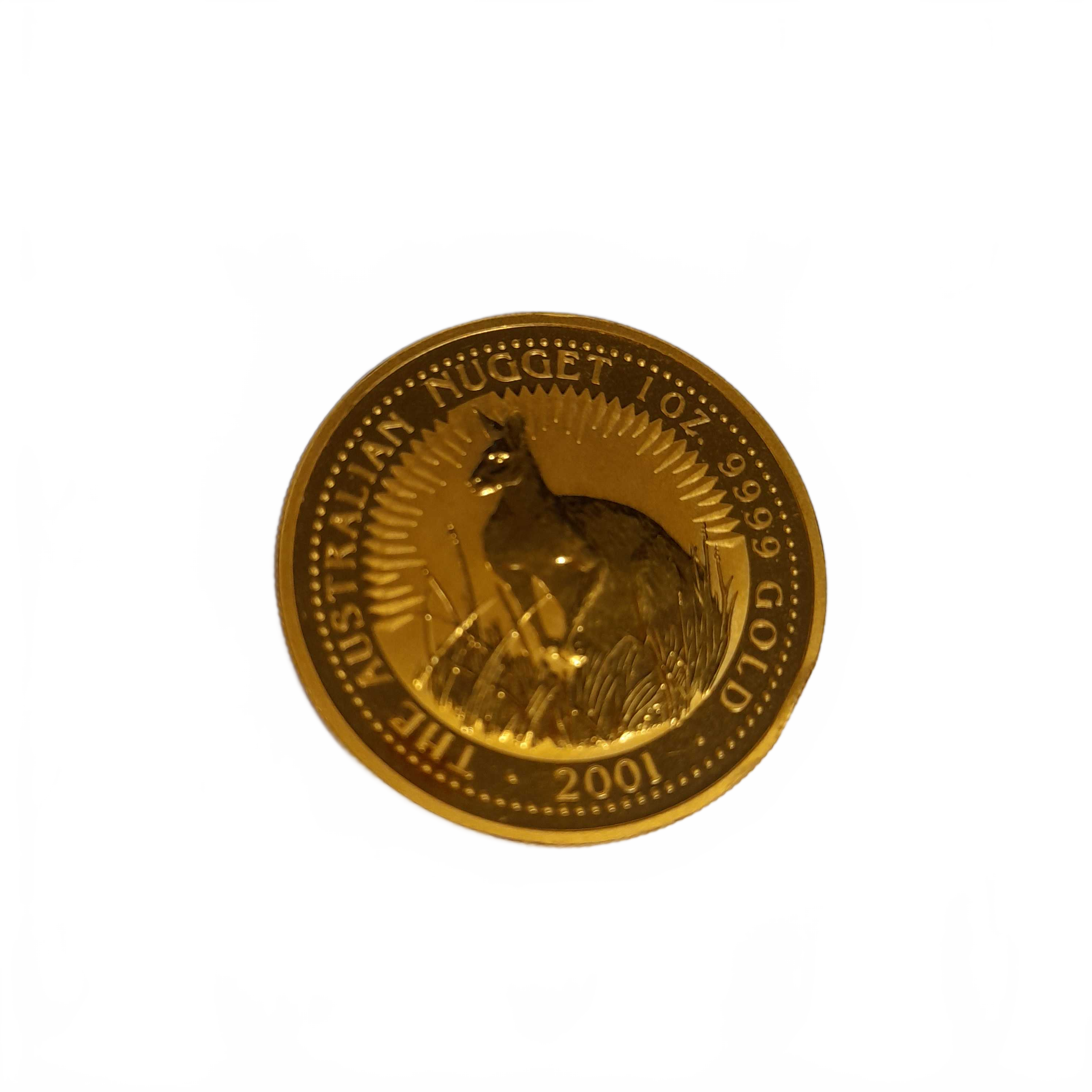 Unisex 24ct Gold Round Coin 31.1g 1 Oz 9999 The Australian Nugget 2001 100 Dollars (WL 1433772)