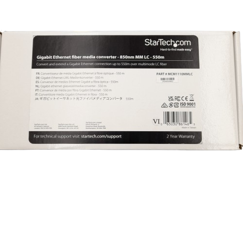 StarTech Gigabit Ethernet Fibre Media Converter MCM1110MMLC (LN)