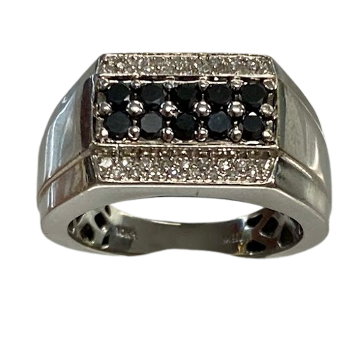 Mens 10ct White Gold Ring 1ct TDW Size S 1/2 With Valuation (NG)