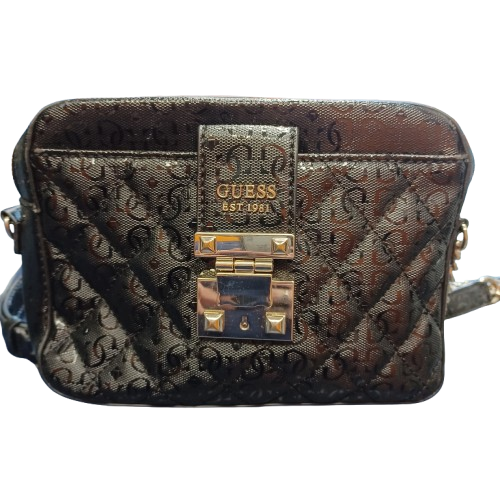 Ladies Guess Tiggy Crossbody Bag SG741014, Black, With Strap, Good Condition (LE 1342673)