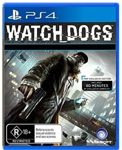 Watch Dogs Playstation 4 Game, Average Condition, With Case + Manual (LE 1213024)