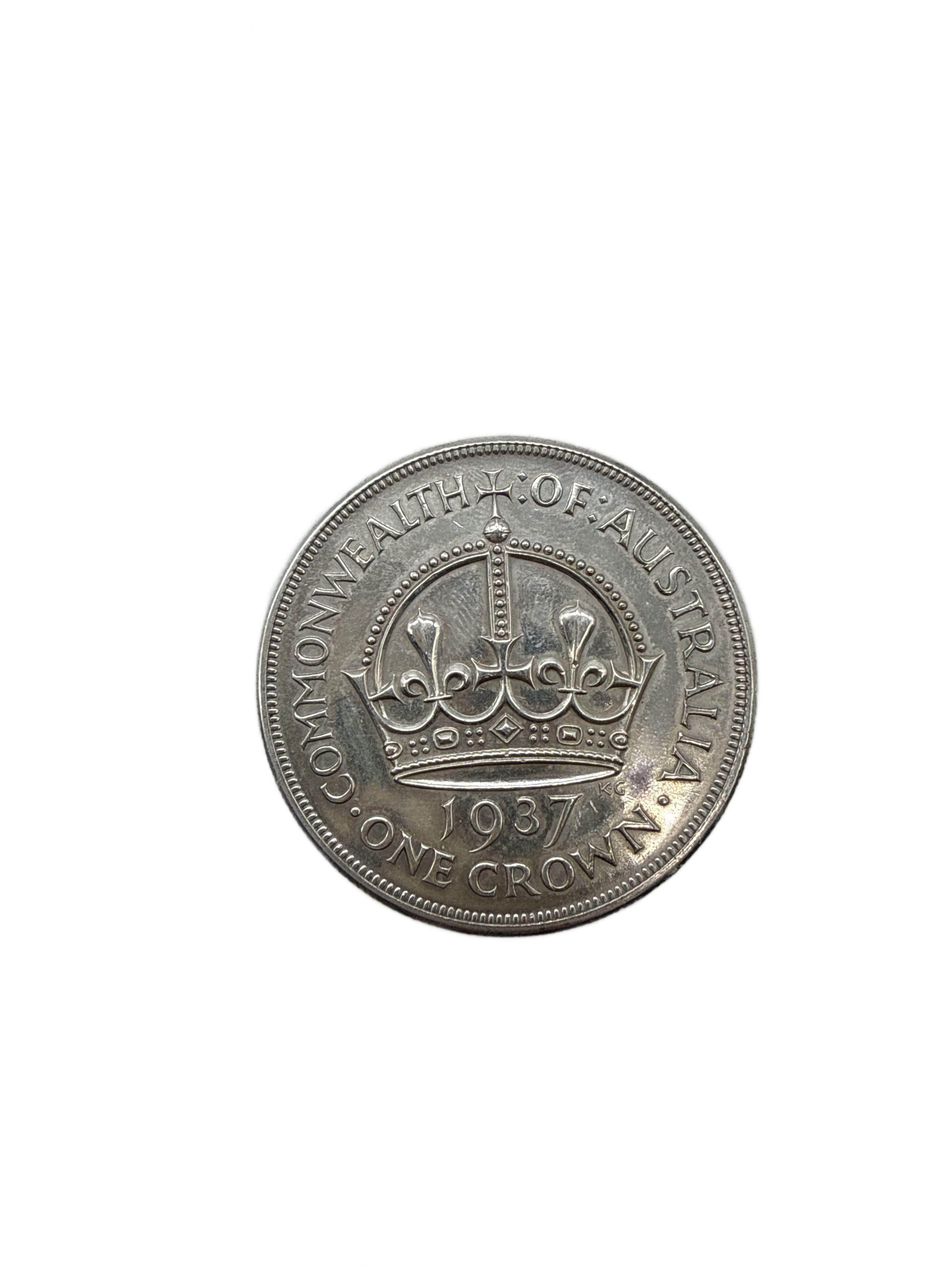 Commonwealth of Australia 1937 George VI One Crown Silver Coin (WR1423471)
