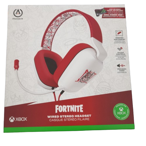 Xbox Wired Stereo Headset Fortnite Edition Red White (LN)