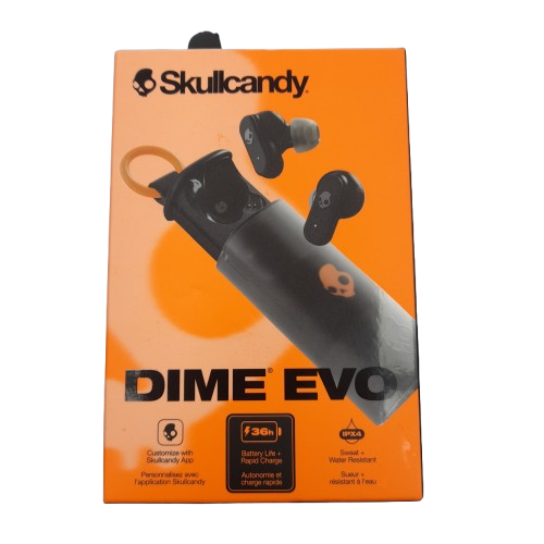 Skullcandy Dime Evo True Wireless Earbuds  Black (LN)