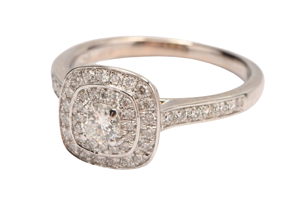 Ladies 18ct White Gold Diamond Cluster Ring with 49 Diamonds 4.09 Grams With Valuation