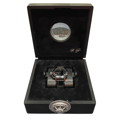 Mens Black U-Boat Watch 7337 With Box + Dust Cover And Books – Pre Owned Very Good Condition (CP)