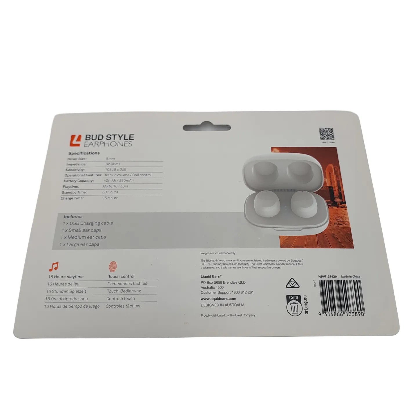 Liquid Ears Wireless Ear Buds HPW13142A White (GB1423067)