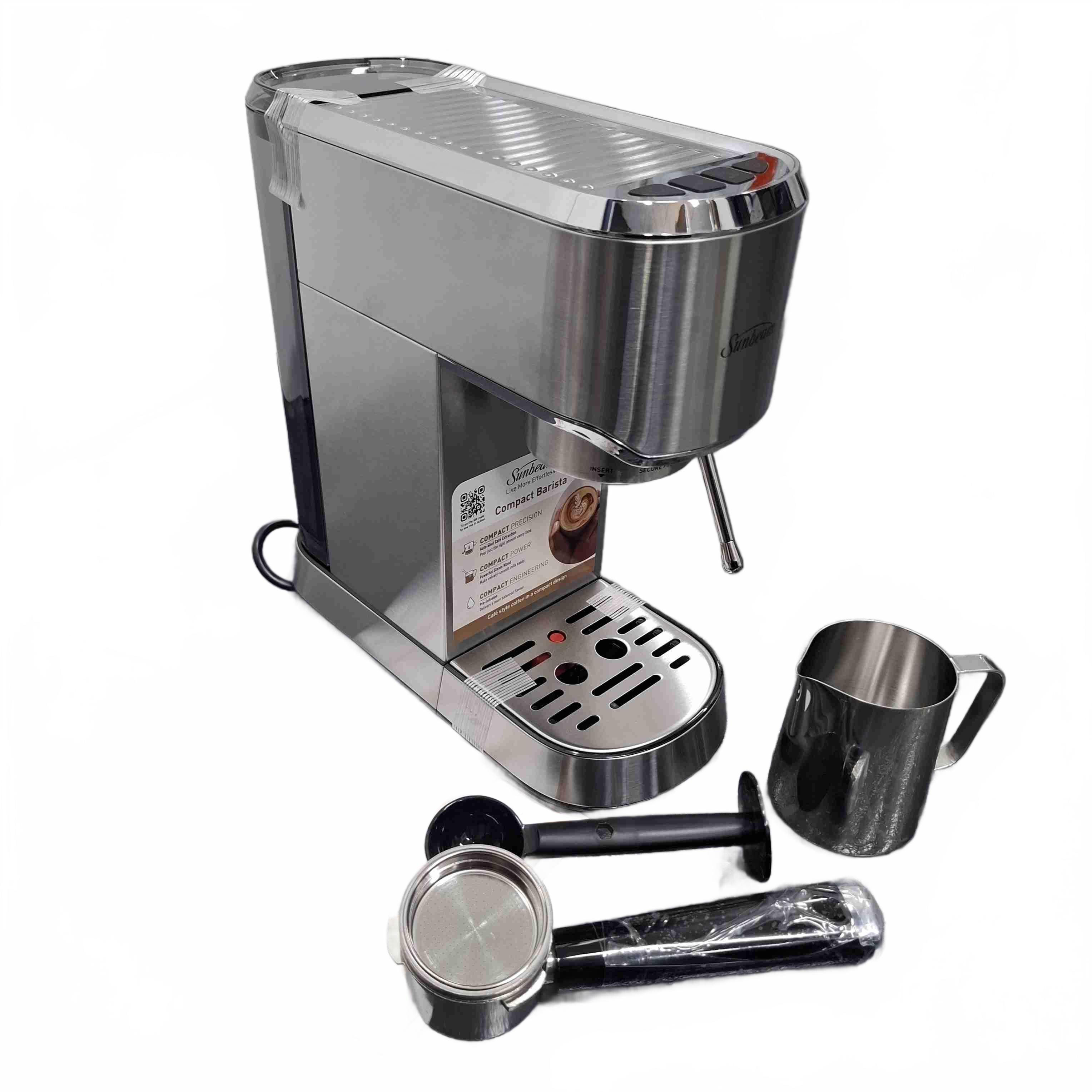 Sunbeam Compact Barista Espresso Coffee Machine EMM2900SS Silver (WR 1435305)