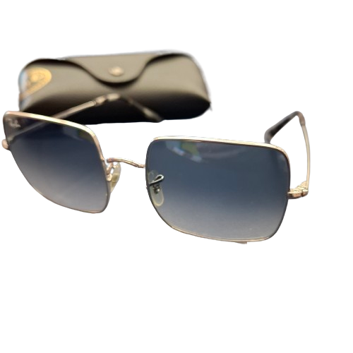 Ray-Ban RB1970 Square Sunglasses Blue Lenses With Leather Case (1420874) (JN)