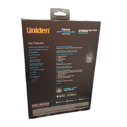 Uniden 5W Waterproof Smart UHF Radio XTRAK50 Pro Black (LE)