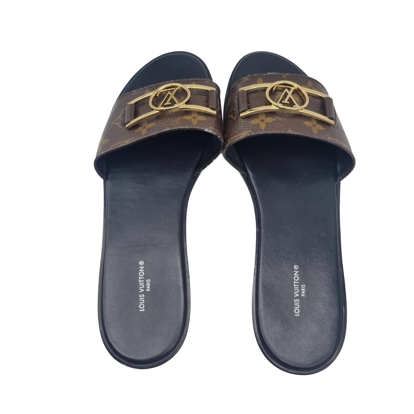 Louis Vuitton Lock It Flat Mule Brown Size 41 With Dustbags, Receipt and Carry Bag (wr1376357)