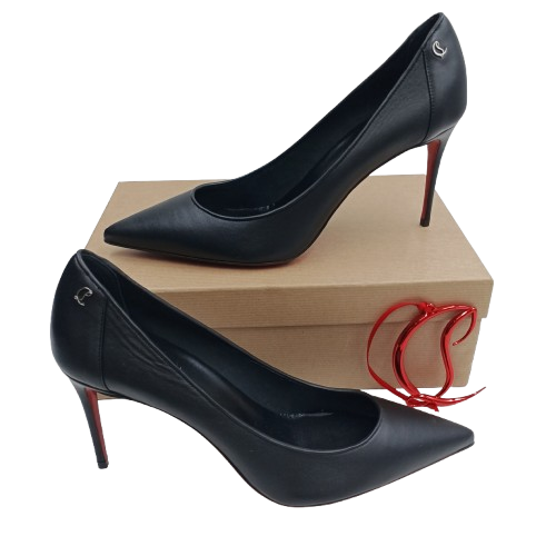 Ladies Christian Louboutin Sporty Kate 85 Pump, Black, Size 39.5, Nappa Leather, EXCELLENT CONDITION NO WEAR TO SOLE, With Box No Receipts (NA)