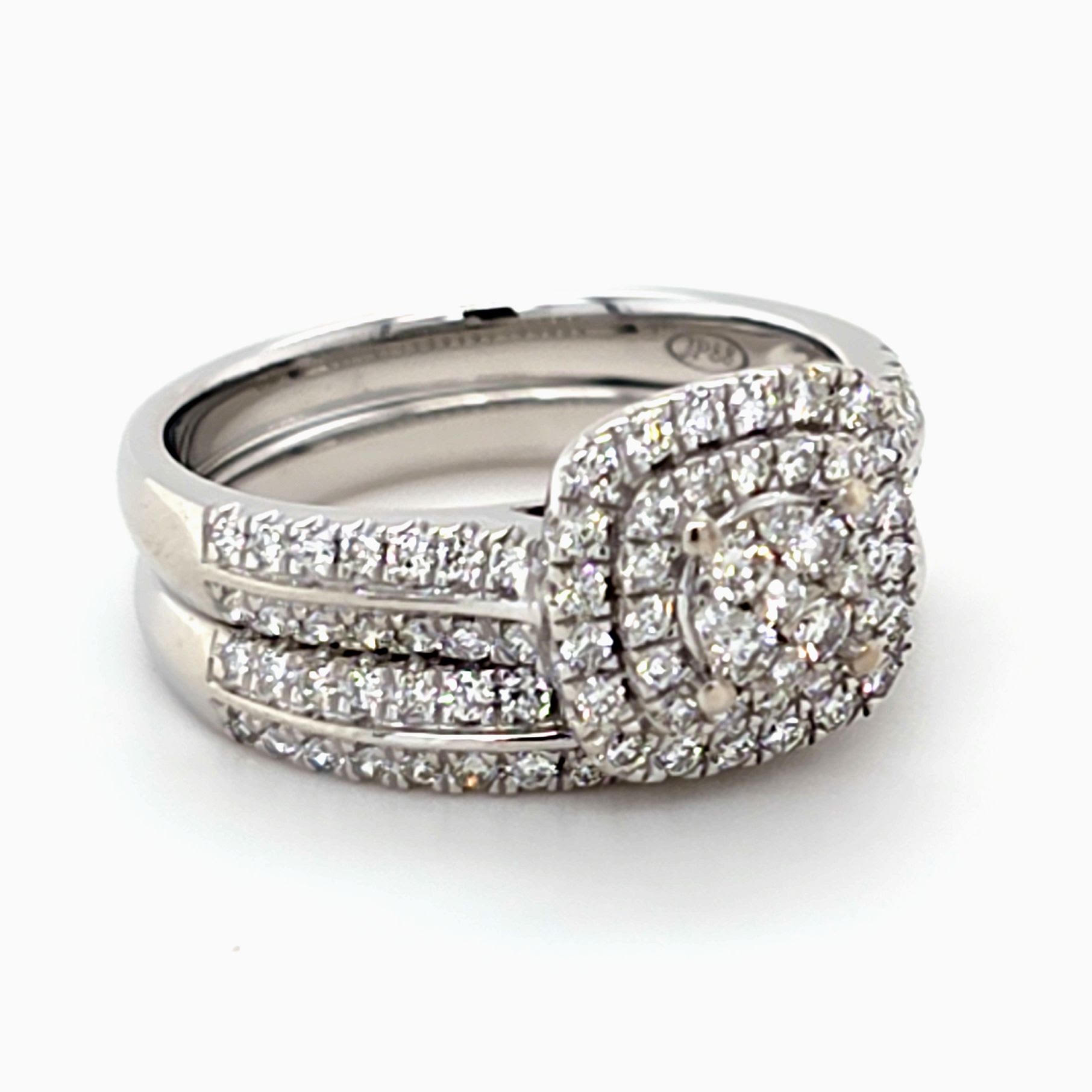 Ladies 9ct white Gold Diamond Ring – Total WEight 5.5 Grams – Ring Size M (MR)