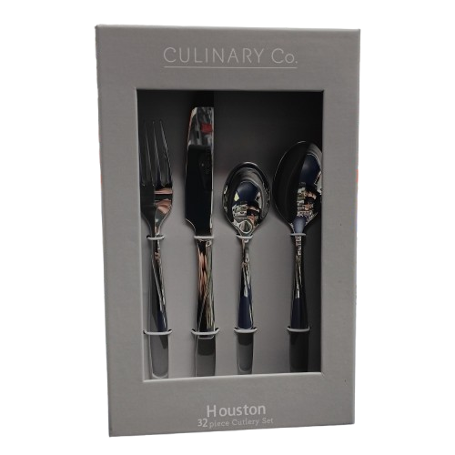 Culinary Co Houston 32 Piece Cutlery Set Silver (1433626) (CP)