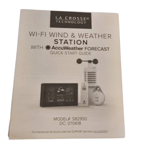 La Crosse Technology Wireless Weather Station S82950, Very Good Condition, With Box, Manual, Sensors, AC Adaptor (NA)