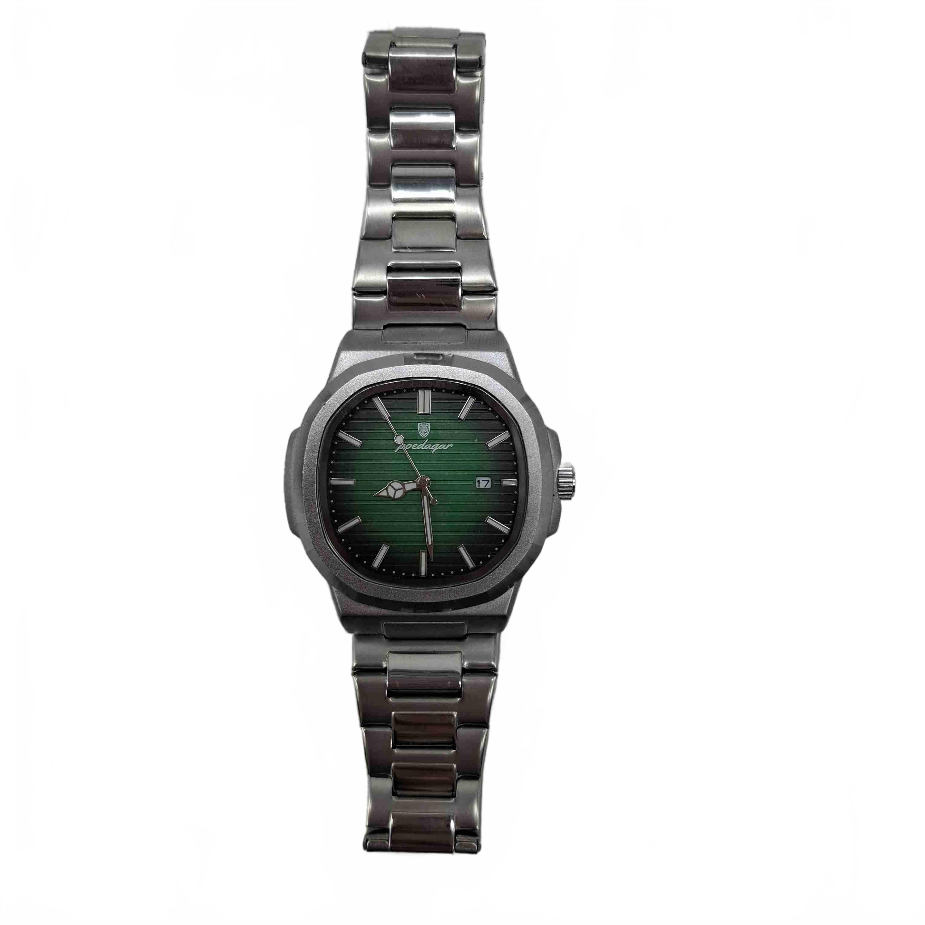 Poedagar Watch Model 613B Silver Stainless Steel Analogue Green (WR 1435231)