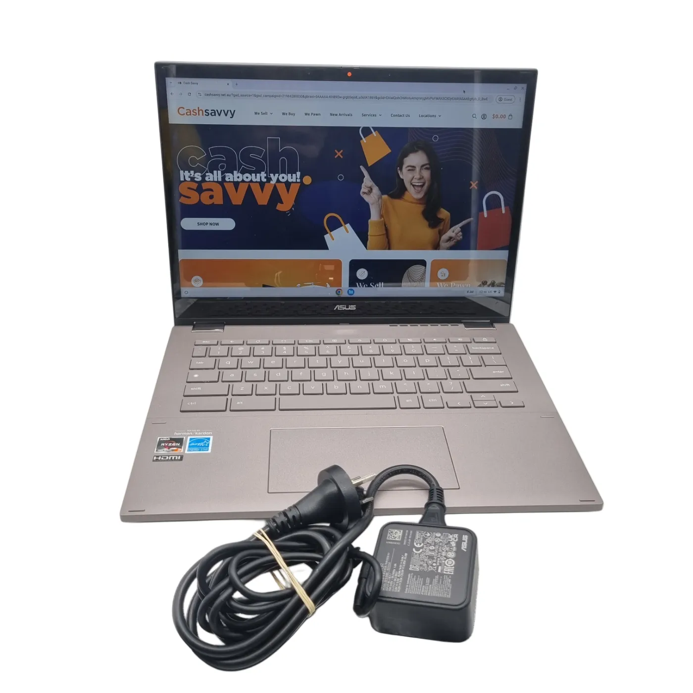 ASUS Chromebook Plus Flip CM3401 – 14” Touchscreen 2-in-1 Laptop With Charger (WR 1346823)
