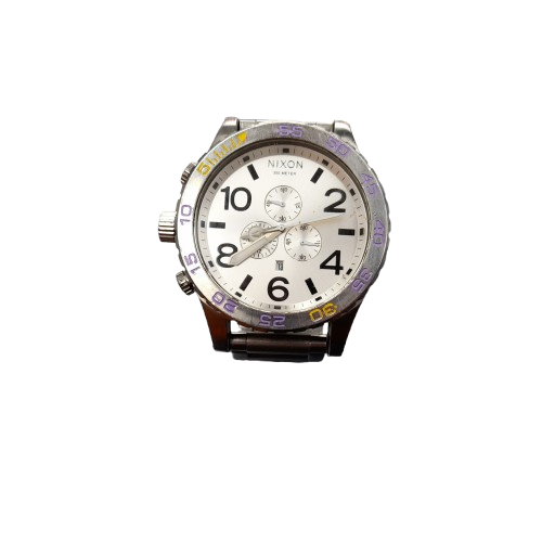 Stylish men’s Nixon 51-30 Chrono Silver Watch (LN)