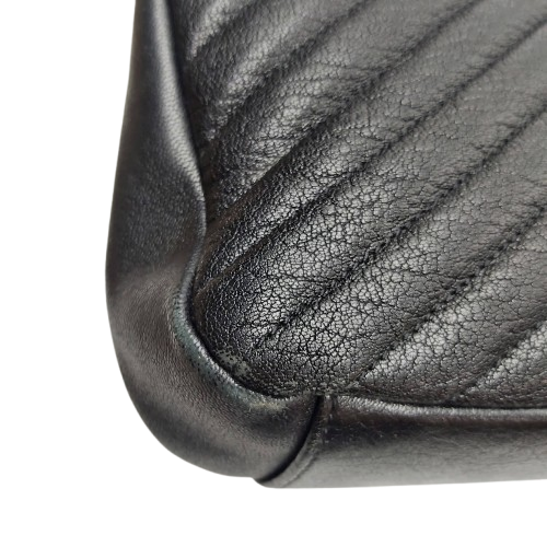 Yves Saint Laurent College Medium Satchel in Quilted Lambskin Leather – Black with Patina Silver Hardware (Includes Box & Dust Bag)