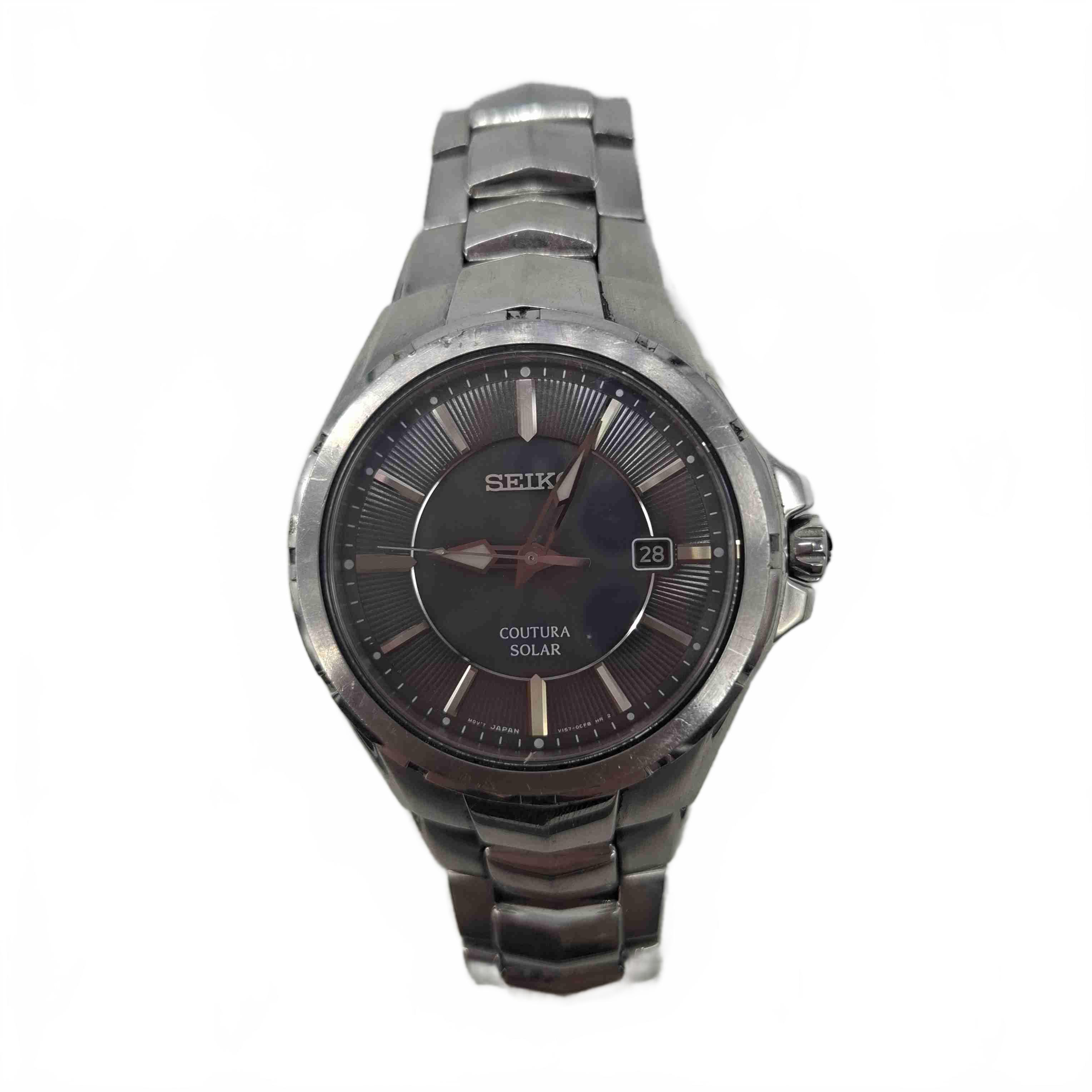 Seiko Watch V157-0BL0 Silver Steel Analogue Grey Sapphire Crystal (WR 1432743)