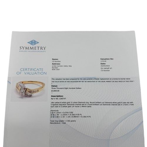 Ladies 18ct Yellow & White Gold 21 Stone Diamond Ring 0.47ct TDW P 7 3/4 with Valuation – WL 1260747
