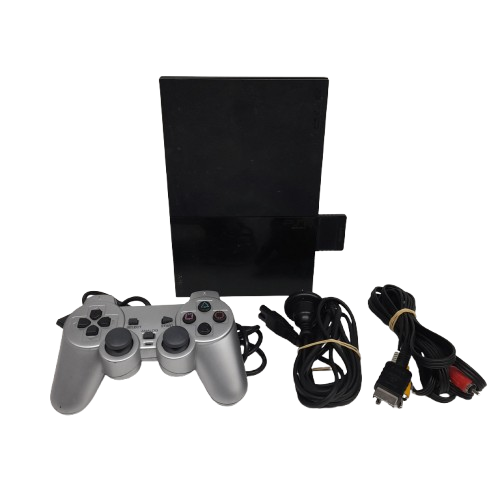 Sony PlayStation 2 Slim SCPH-90002 with Generic Controller, Cables and Memory Card (LN-1343885)