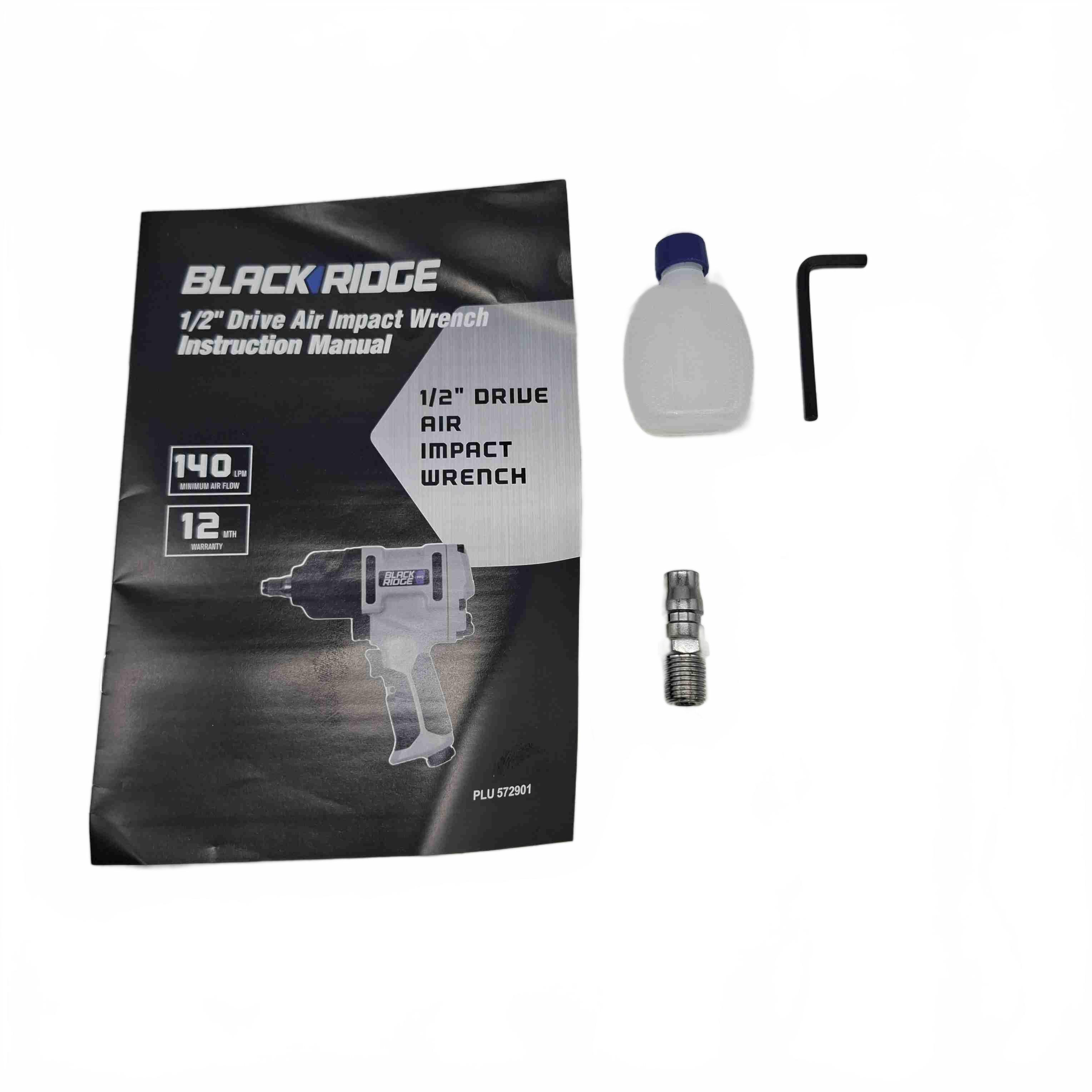 Black Ridge Pro 1/2 Inch Air Impact Wrench Grey (WR 1435540)