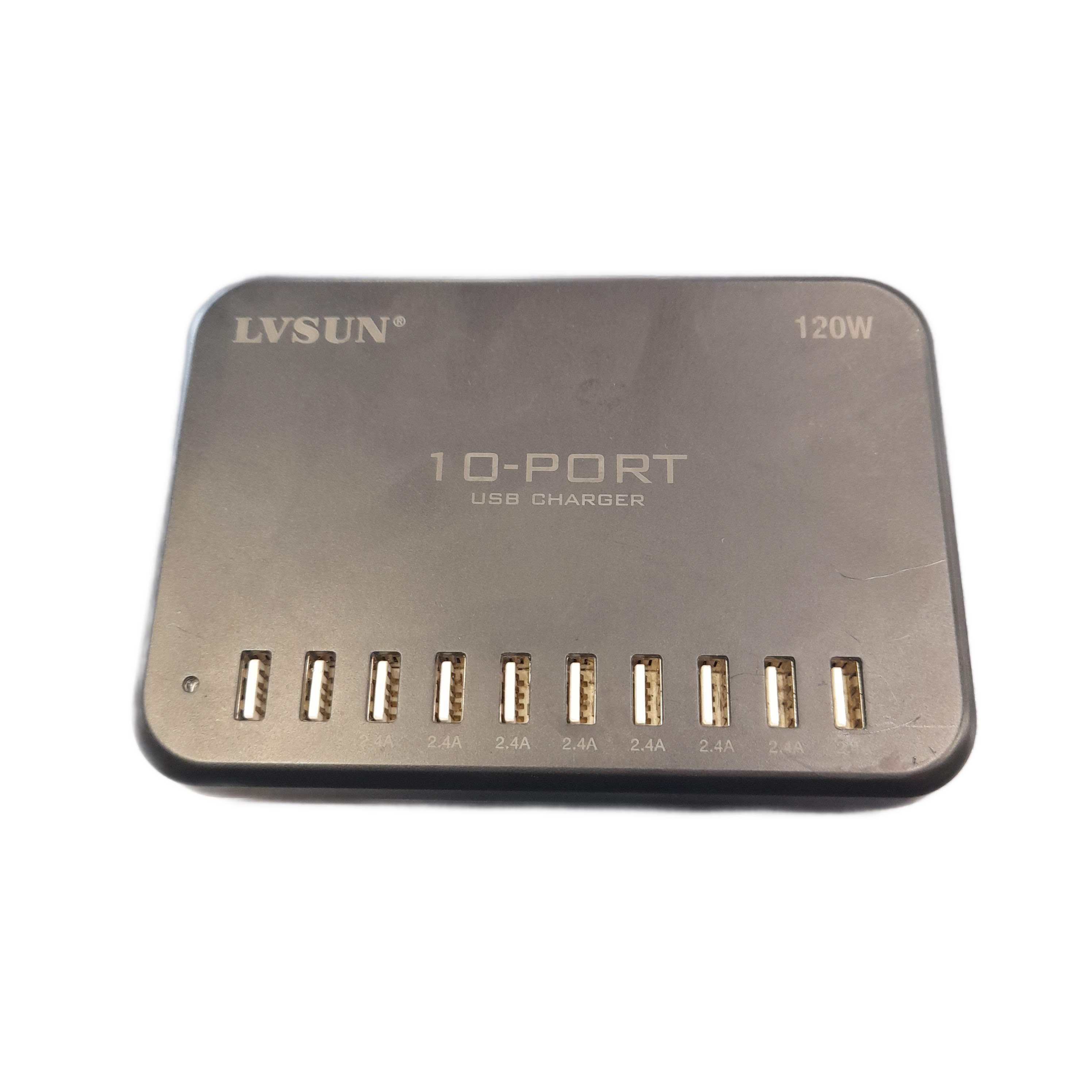 LYSUN USB Hub LS-10U24F Black 10-Port with Power Cord (GE 1406438)