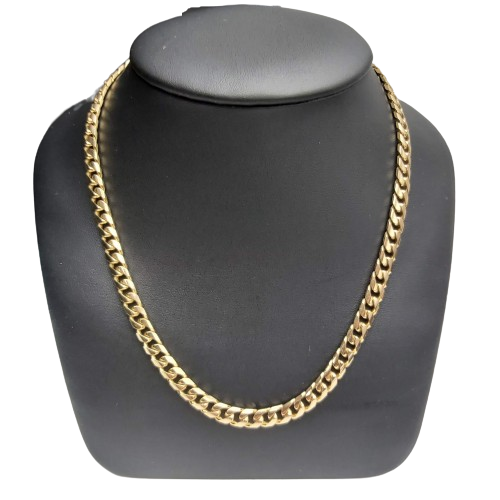 9ct Yellow Gold Curb Necklace – 54.8g – 55.3cm Length – 0.7cm Width – Stamped 375