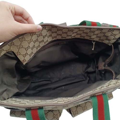 Gucci Changing Bag in GG Canvas + Dust Bag + Card + Entrupy – Second Hand Item Signs of Wear (WR 1390501)