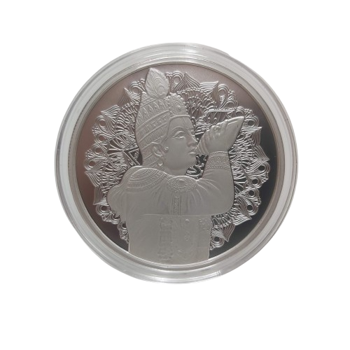 2023 Bhagwan Krishna 1oz Silver Coin (Like New in Box with Certificate of Authenticity)
