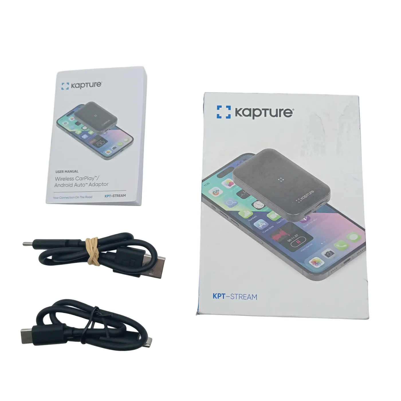 Kapture KPT-STREAM Wireless CarPlay and Android Auto  In Box with Cable (WR 1324078)
