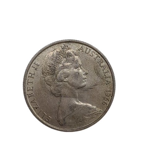 1966 Australian Round Circulated 50 Cent Coin 80% Silver (LN)