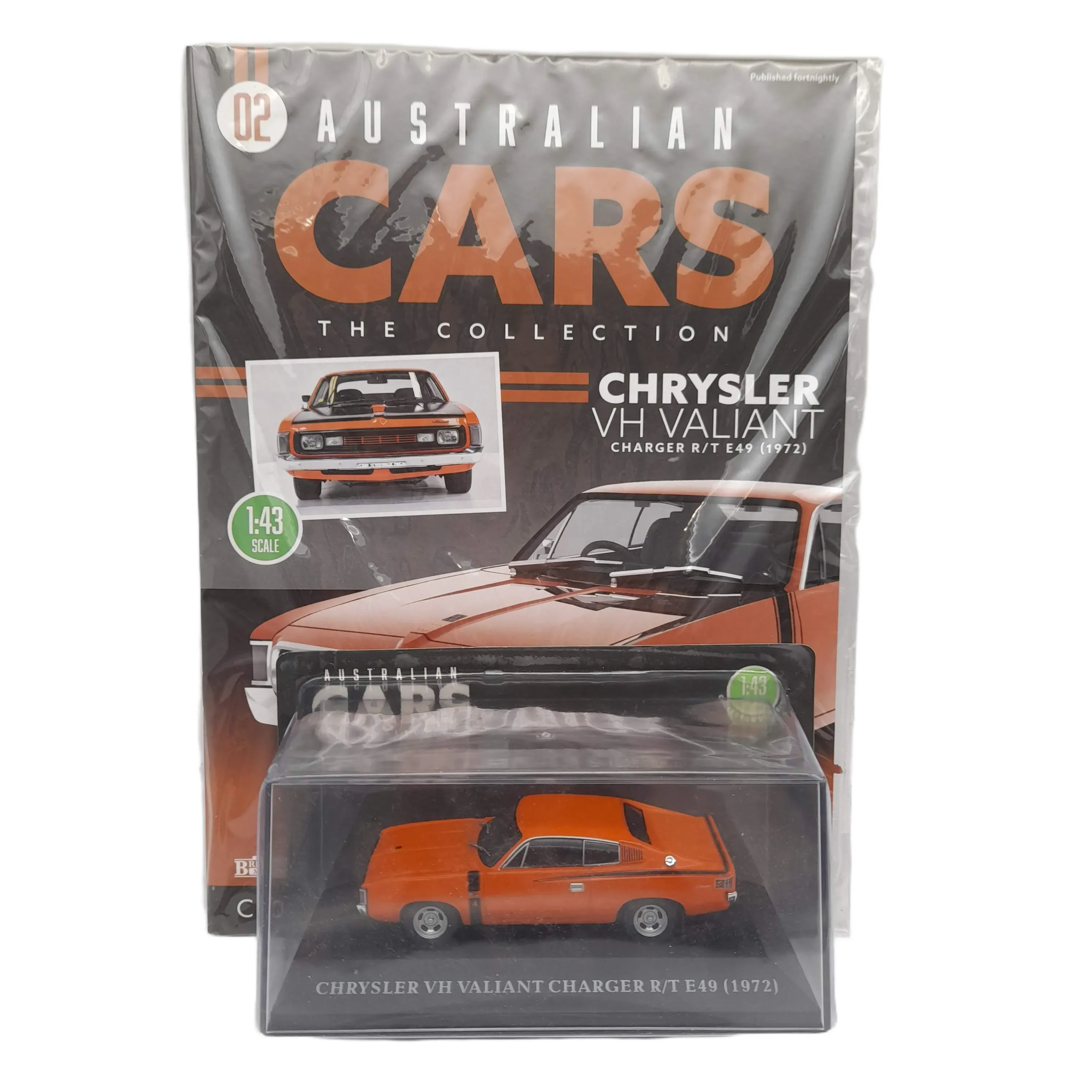 IXO Australian Cars – Chrysler VH Valiant Charger R/T E49 (1972) 1:43 Scale Model Car With Magazine