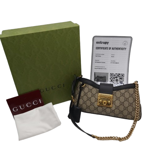 Ladies Gucci Padlock Small Shoulder Bag With Box, Receipts, Dustbag, Card And Entrupy Certificate Of Authenticity