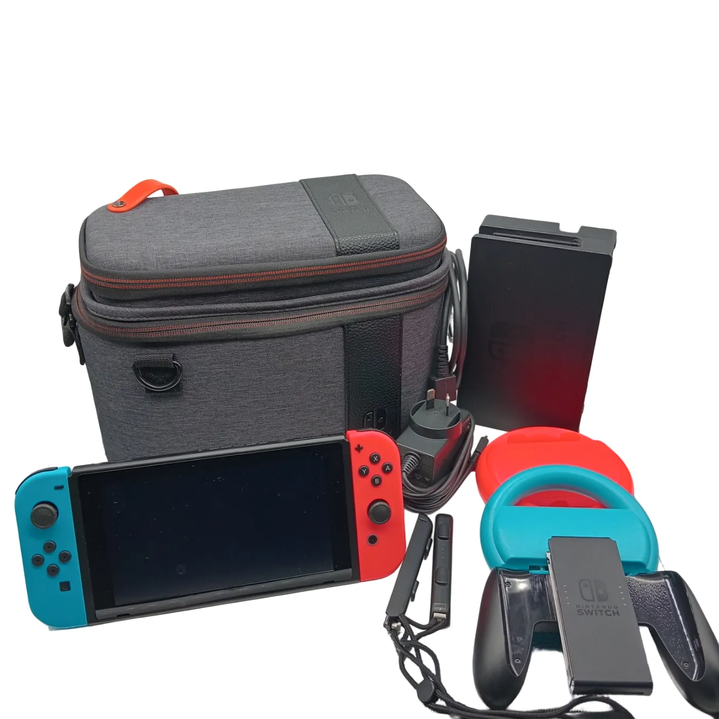 Nintendo Switch Console Bundle HAC-001(-01) – Black + Case + Dock + Charger   (WR 1352945)
