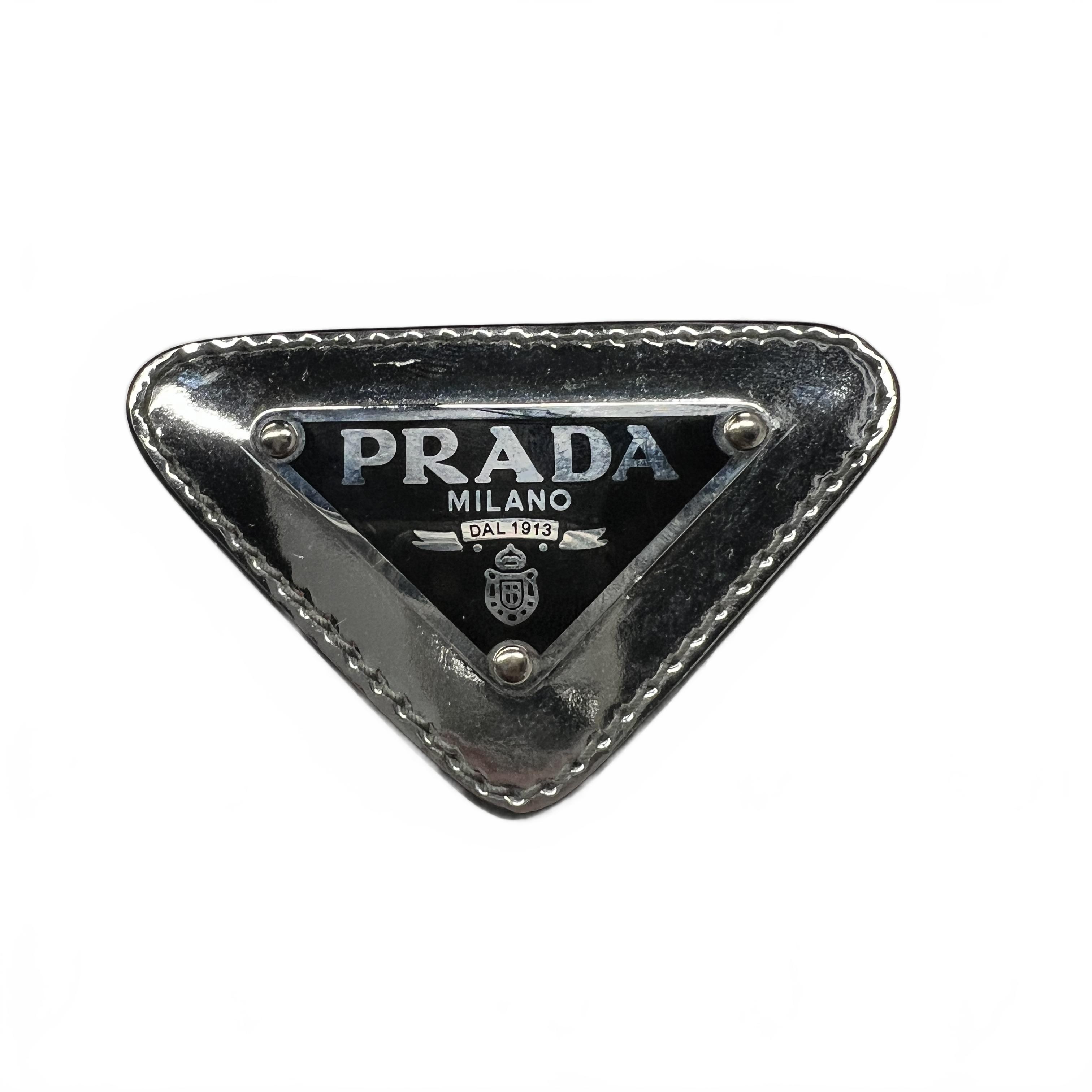 Prada Spille Spazzolato Chrome Brooch (MK)