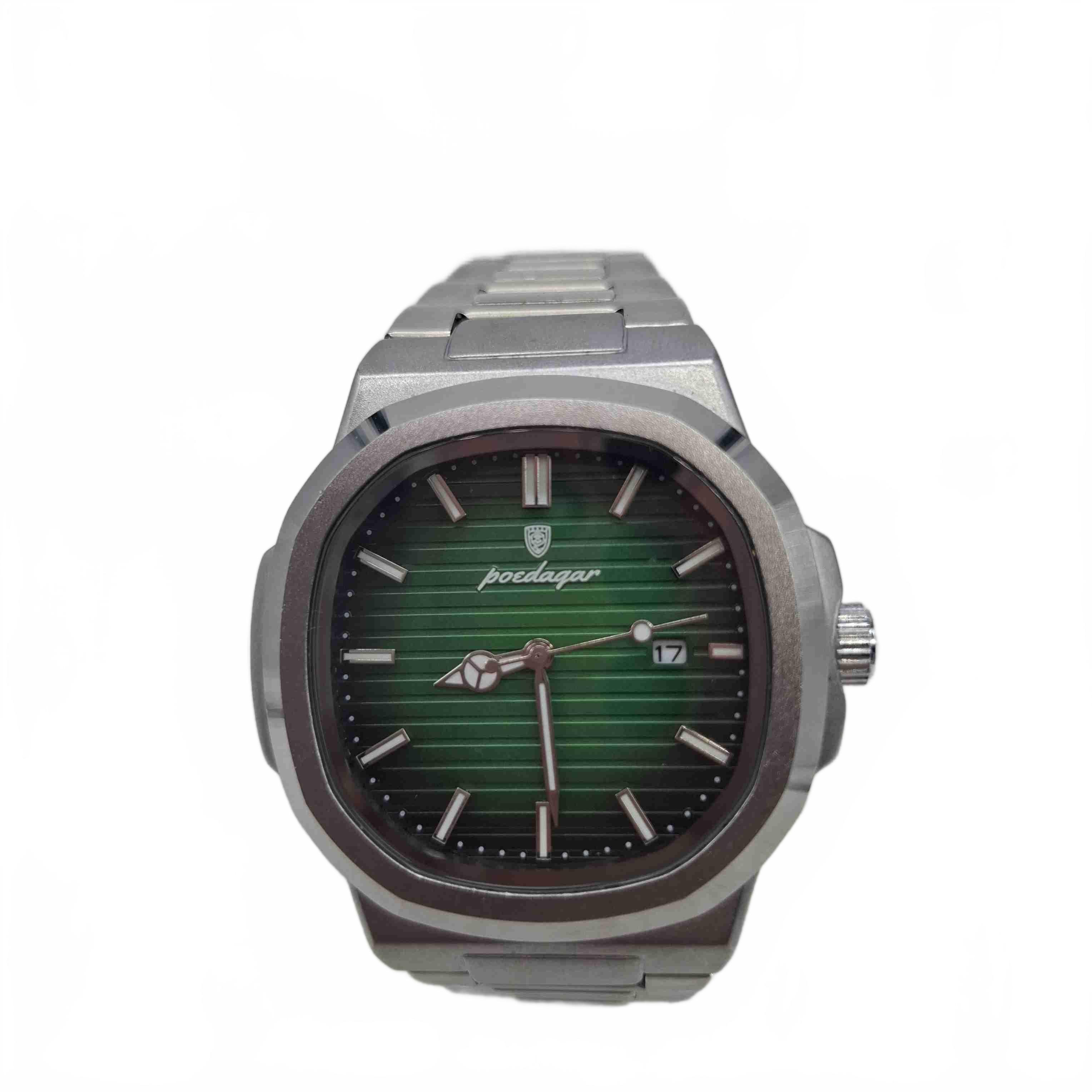 Poedagar Watch Model 613B Silver Stainless Steel Analogue Green (WR 1435231)