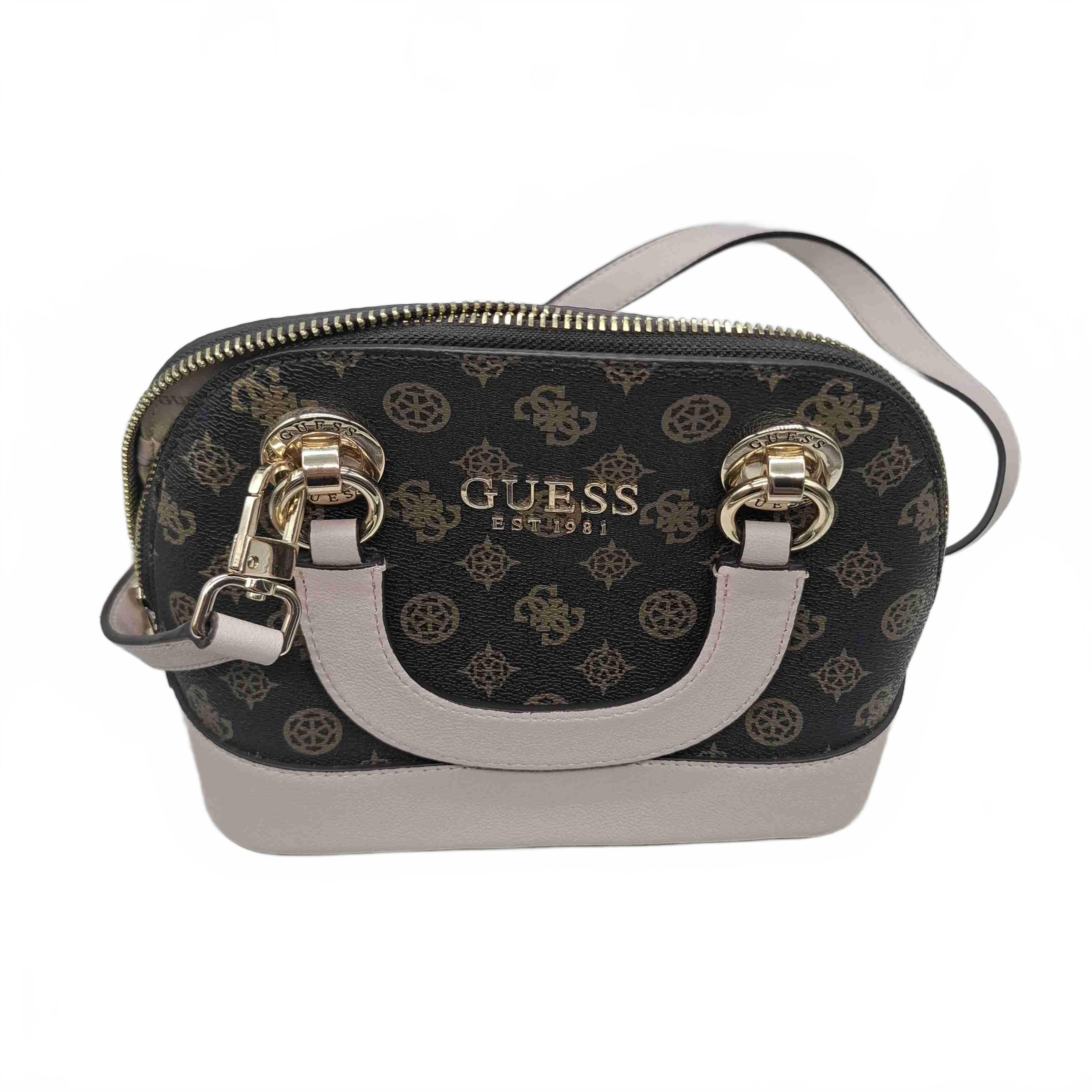 Guess Cathleen Dome Brown Pink Handbag (WR 1433854)