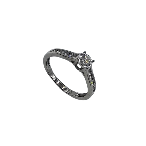 Ladies 9ct White Gold Brilliant Cut Illusion and Channel Set Diamond Ring 0.26ct TDW M 1/2 With Valuation (MR)